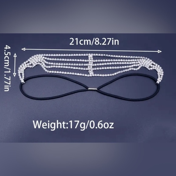 New Luxury Rhinestone Elastic Headband Gold ✨✨💕💕 - Picture 4 of 6